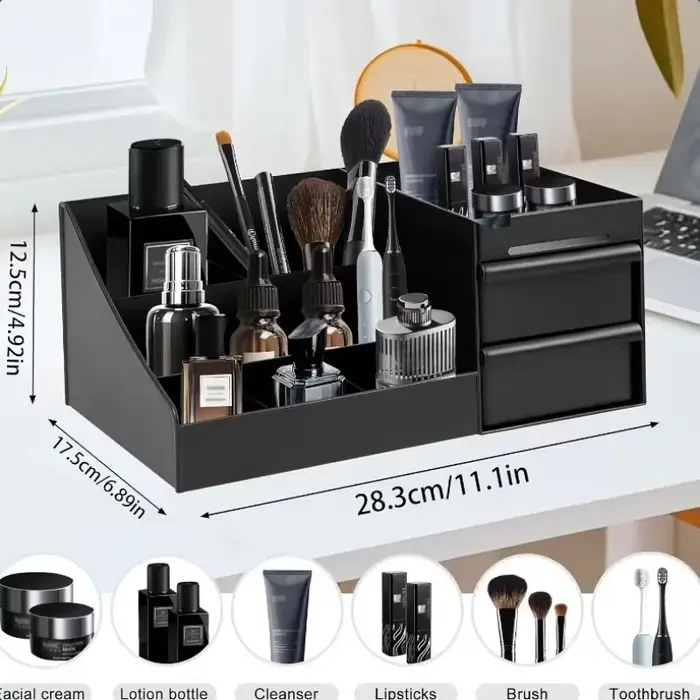 Boîte de rangement de parfum pour hommes avec tiroirs - Support organisateur de cosmétiques
