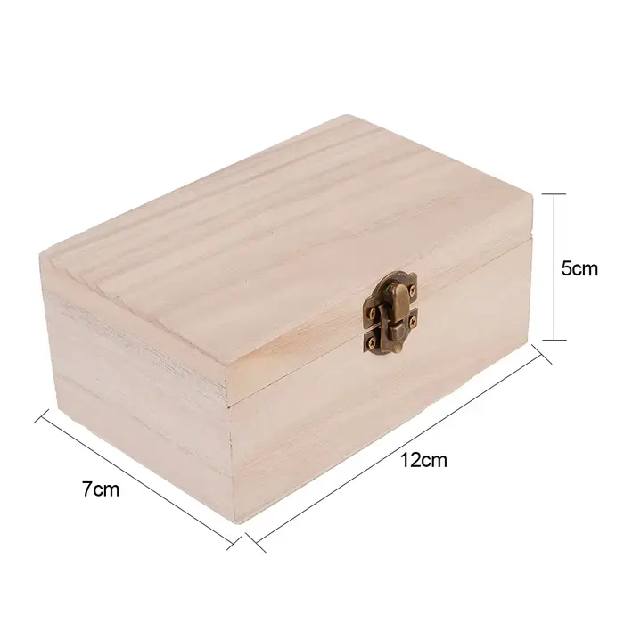 Boîtes en bois avec couvercle, boîte de rangement carrée à charnière pour bijoux artisanaux, décorat