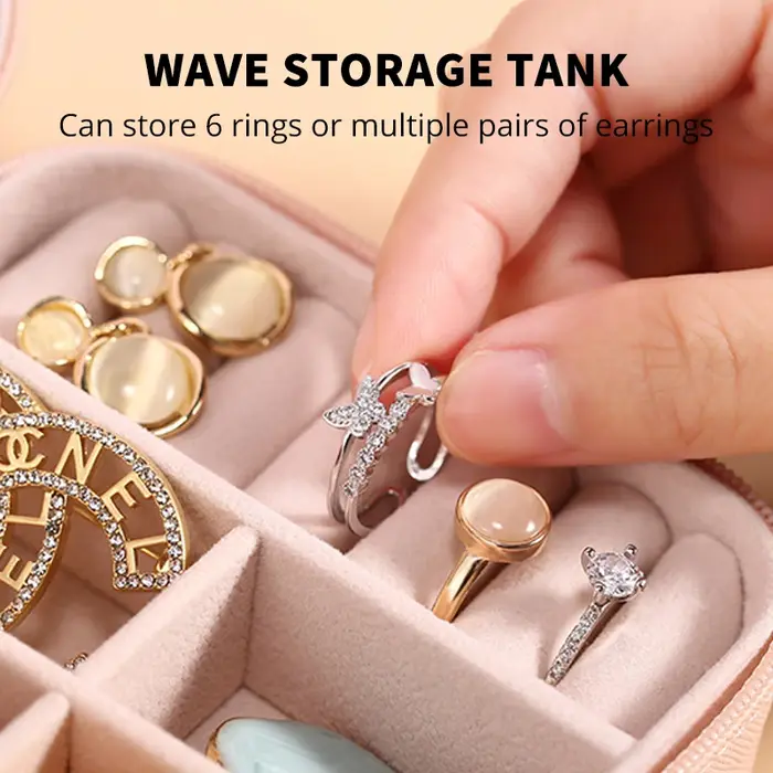 Mini boîte de rangement de bijoux portable pour femmes