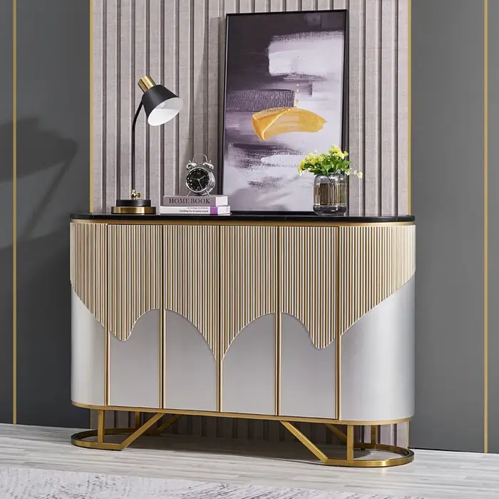 Salon Armoire De Rangement Design en métal grande vitrine buffet à vin luxe chambre Meuble De Rangem