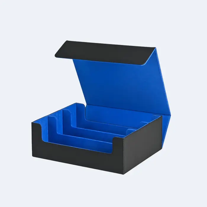 Boîte de rangement pour cartes, capacité 1800+ jeux individuels, fermeture magnétique, boîte en cuir