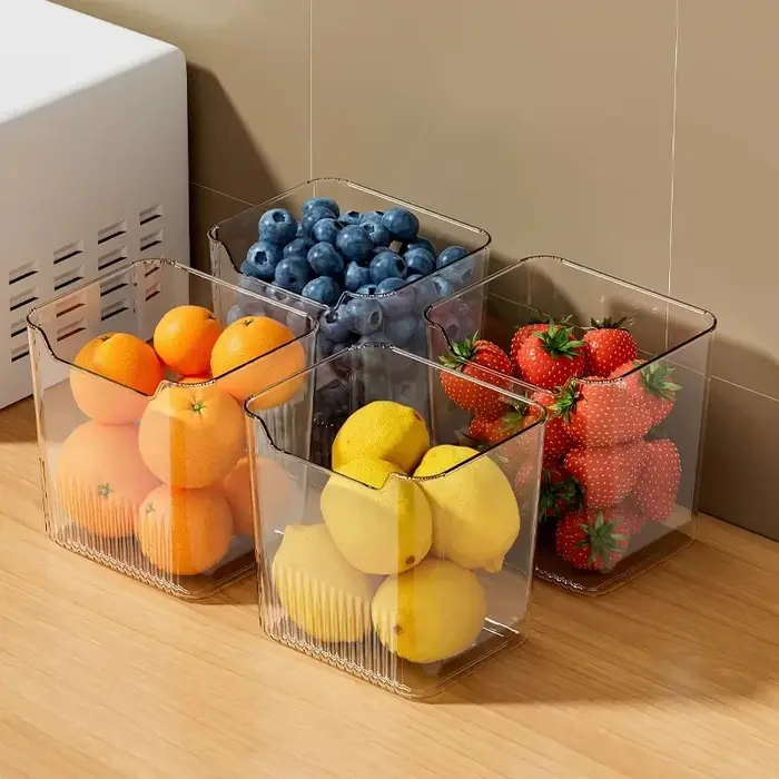 Lot de 3 organiseurs de réfrigérateur - Boîtes de rangement pour porte latérale