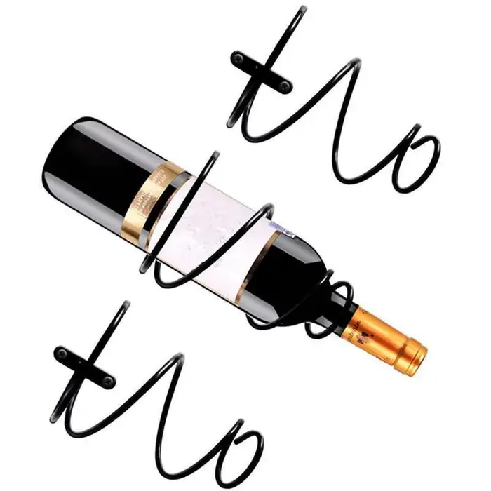 Porte-bouteilles mural en spirale pour vin rouge, présentoir à vin, rangement pour bouteilles, décoration simple pour comptoir de maison
