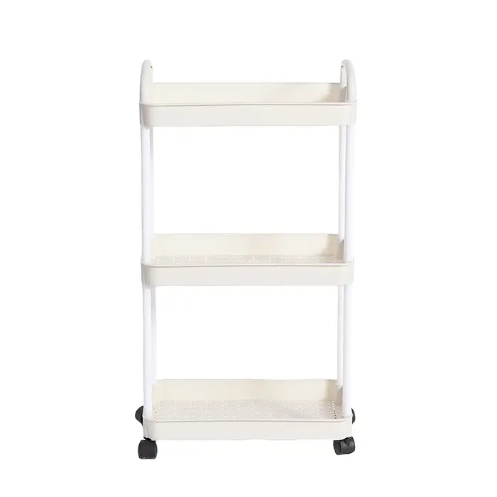 Chariot utilitaire roulant en plastique avec poignée, chariot de rangement pour bureau, salon, cuisi