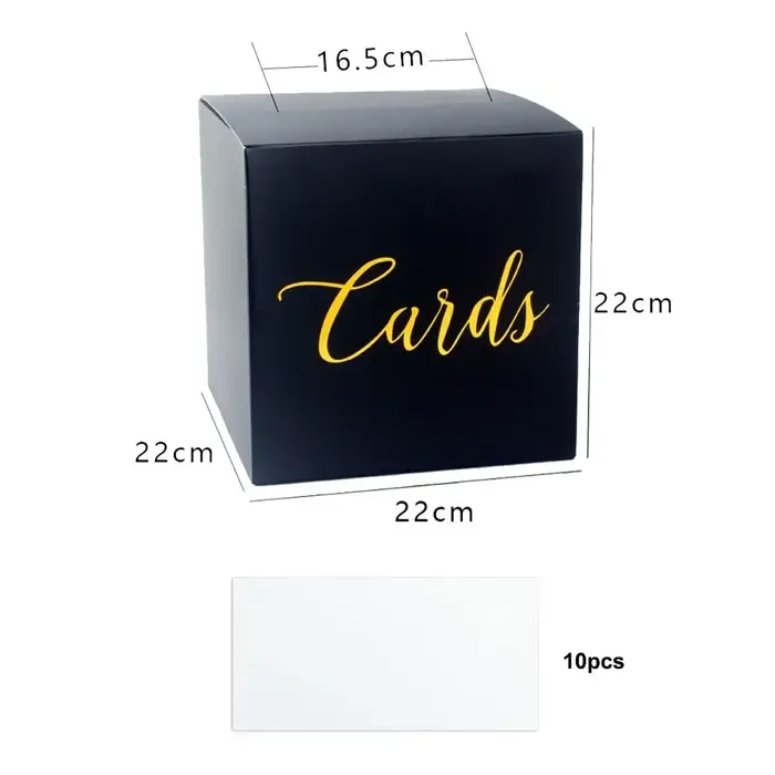 Boîte de rangement blanche et noire pour cartes de mariage, boîte à cartes de vœux élégante, boîte à