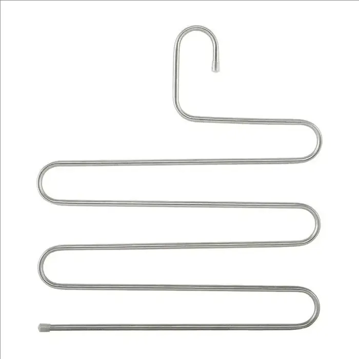 1/2pcs Porte-pantalons en acier inoxydable multi-niveaux antidérapant en forme de S pour rangement d