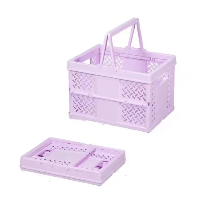 Panier de rangement pliable en plastique avec poignée - Organisateur écologique pour la maison et le bureau