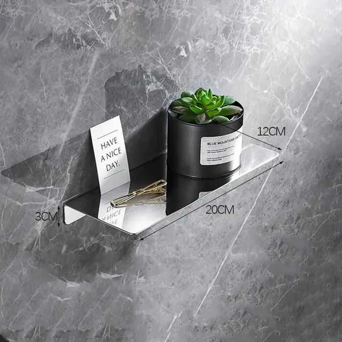 Étagère de douche de salle de bain chromée, en acier inoxydable 304, support mural pour bouteilles d