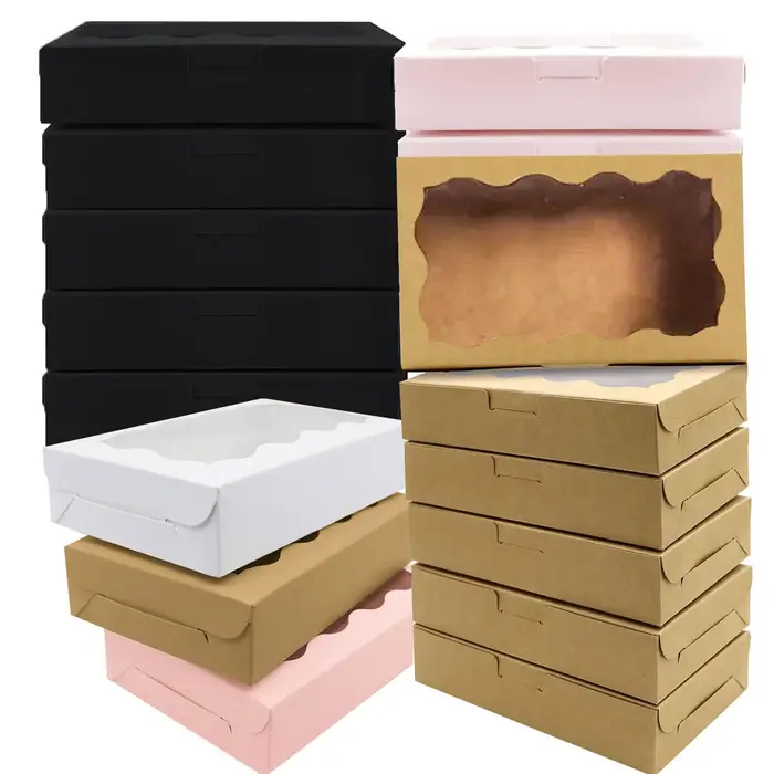 Coffret cadeau en papier kraft avec fenêtre transparente