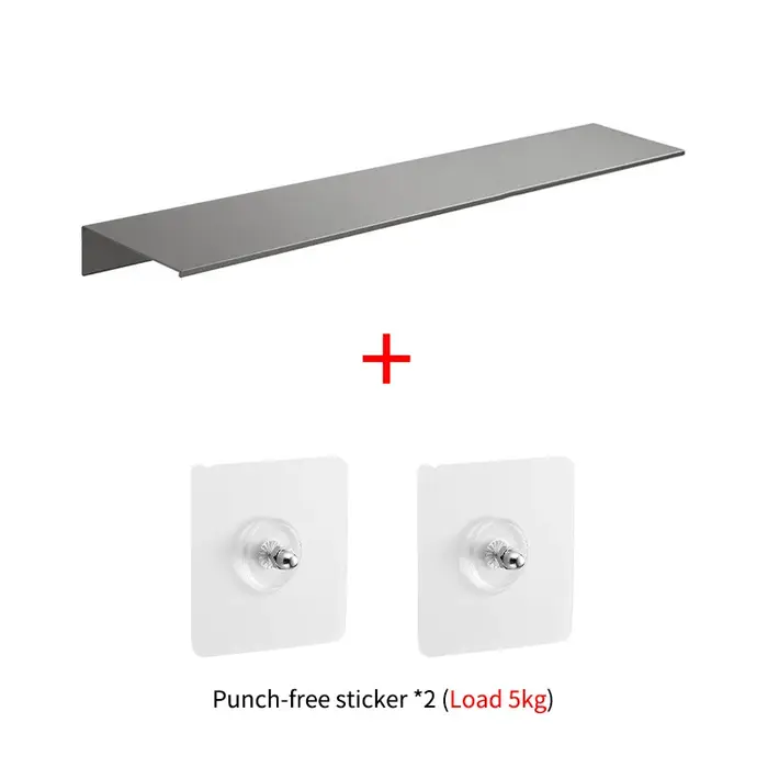 Étagères flottantes rectangulaires en miroir gris, étagère murale T1, support de meubles, rangement 