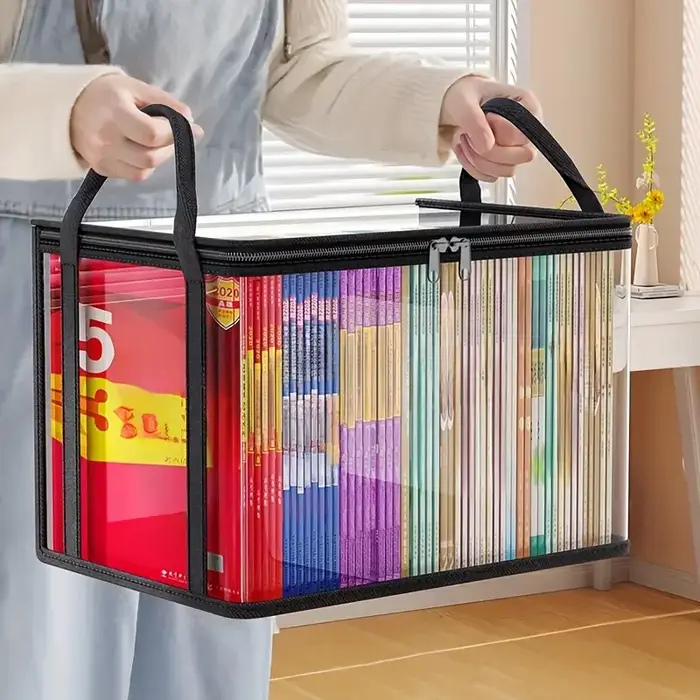 Boîte de rangement en PVC transparent | Couvercle rabattable et fenêtre de vue | Organisateur multi-usage pour jouets