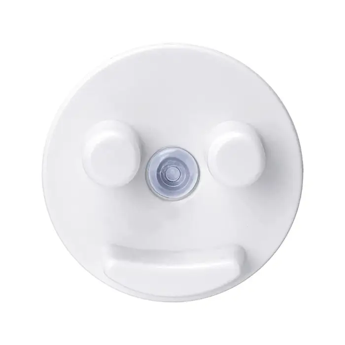 Porte-éponge à ventouse avec visage souriant, éponges rondes, accessoires d'évier de cuisine
