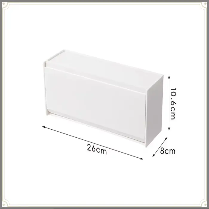 Boîte de rangement magnétique de type coquille japonaise en matériau HIPS, sans perçage, murale, mul
