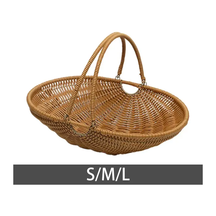 Panier de rangement pour pique-nique en matériau PP avec poignée pliable pour articles alimentaires 