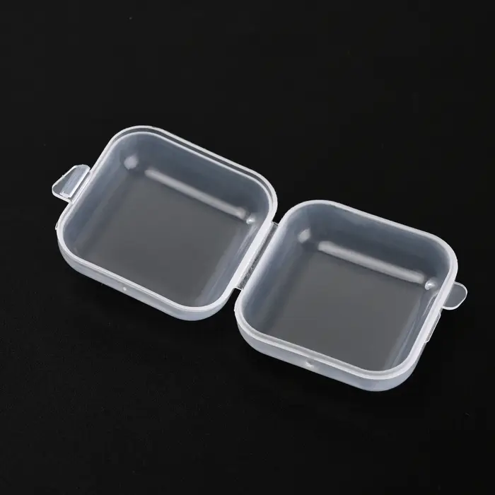 Mini boîtes carrées transparentes en plastique