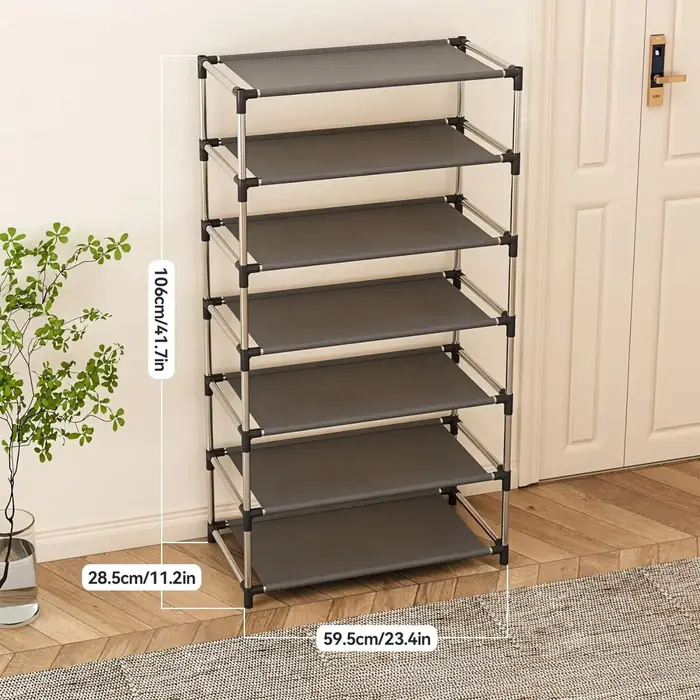 Étagère à chaussures multi-niveaux, organisateur de rangement imperméable, design peu encombrant, ad